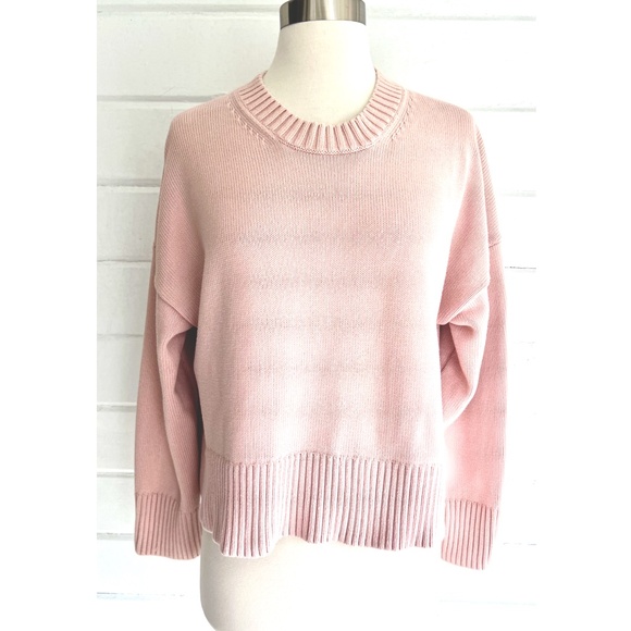 EVERLANE The Soft Cotton Cropped Boxy Crew in Pink - S - Picture 3 of 11